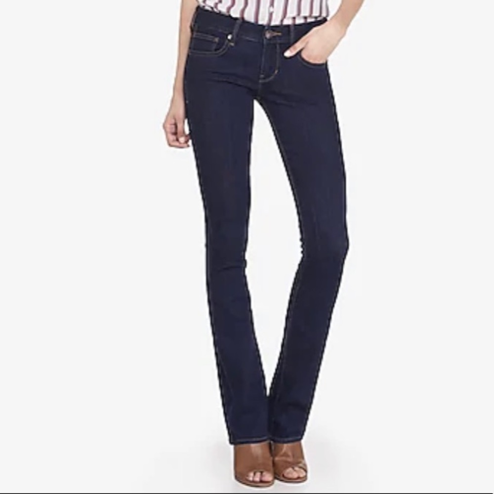 Express Zelda Barely Boot Low Rise Jeans